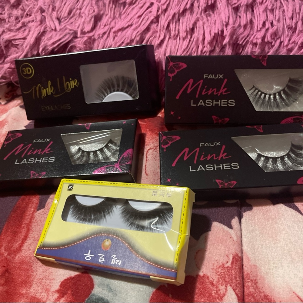 Faux Mink Strip Lashes — Black Dramatic Volume (Pack) total 6 boxes